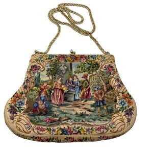 Walborg vintage purse Petit point handmade tapestry style small 1920s BoxU